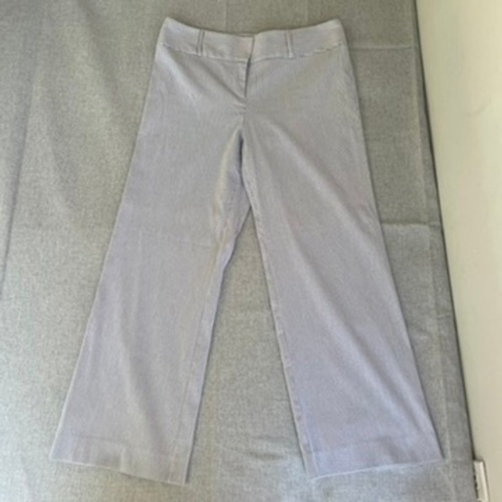 Cartonnier Anthropologie Pants Blue White High Rise Wide Leg Trousers Size 12